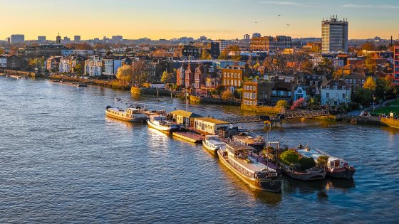 Houseboat on the Thames in South West London